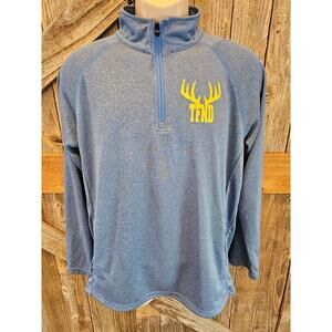 Kerrville Tivy Antlers Blue 1/4 Zip Size Medium With Pockets